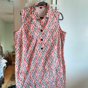 Lands' End Sleeveless Shirtdress, 22W